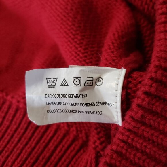 Chaps‎ Red Half Zip Sweater Mens XXL Cotton Vintage Y2K Pullover Preppy Sporty - Picture 6 of 6